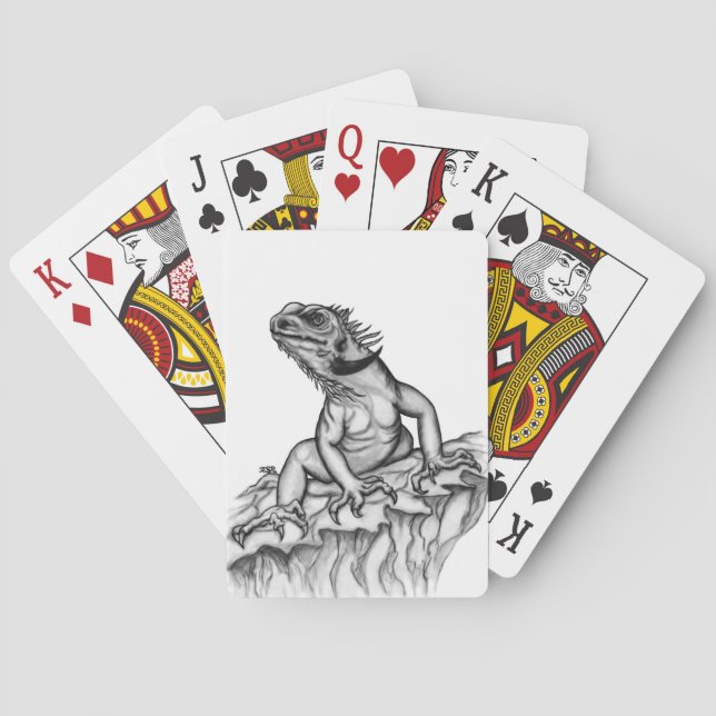Drache auf dem Felsen Spielkarten (Rückseite)