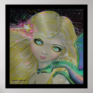 Drache auf meinem Schulter Fantasy Drache Feen Pos Poster