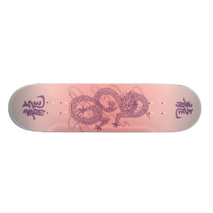 DRACHE AUF ROSA SKATEBOARD
