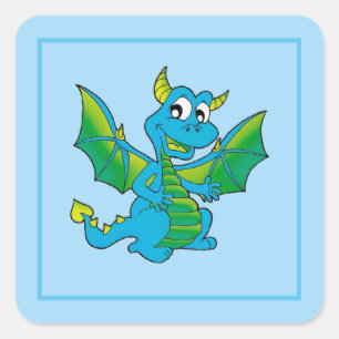 Drache-Aufkleber Quadratischer Aufkleber