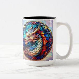 Drache aus gefestigtem Glas mit rechter Hand Drink Zweifarbige Tasse