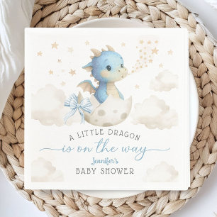 Drache Baby Shower Junge Blau Süßer Drache Papier Serviette