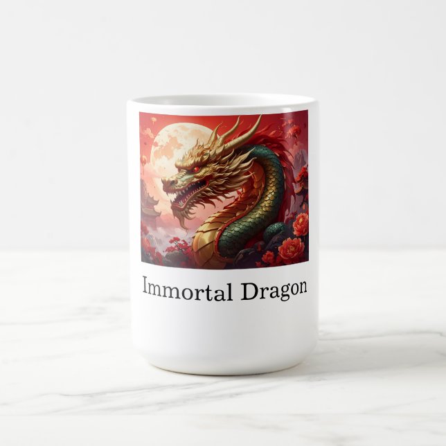 Drache benutzerdefinierter Text Kaffeetasse (Mittel)