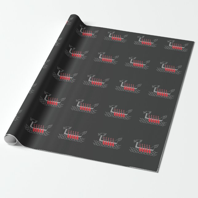 Drache-Boots-Crew-Rudersport-Reihen-Sport Geschenkpapier (Ungerollt)