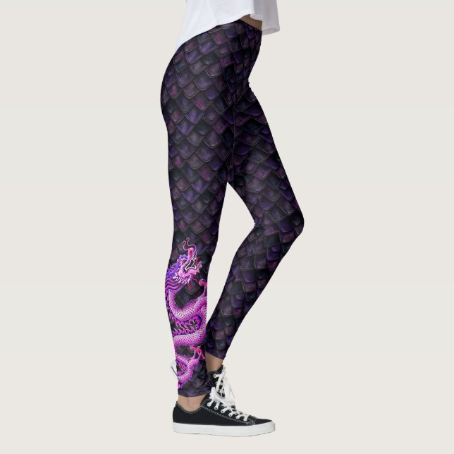 Drache-Boots-Leggings-großer rosa Drache Leggings (Rechts)