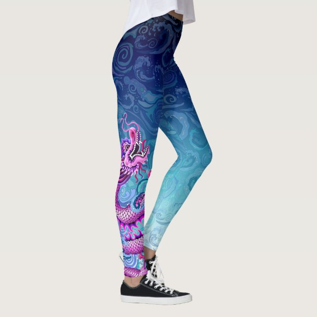 Drache-Boots-Leggings-großer rosa Drache Leggings (Rechts)