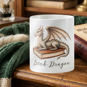 Drache Buch Fantasy Leser-Geschenk Kaffeetasse