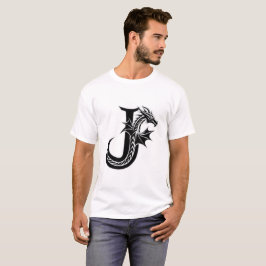 Drache Buchstabe J – Stylisches Fantasy-Drachen-De T-Shirt