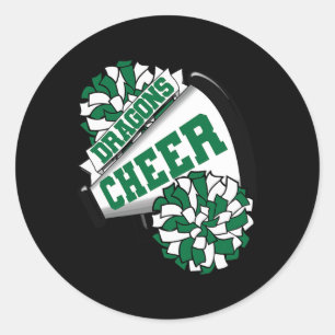 Drache Cheer Ck Zur Schule Cheerleading-Geist G  Runder Aufkleber