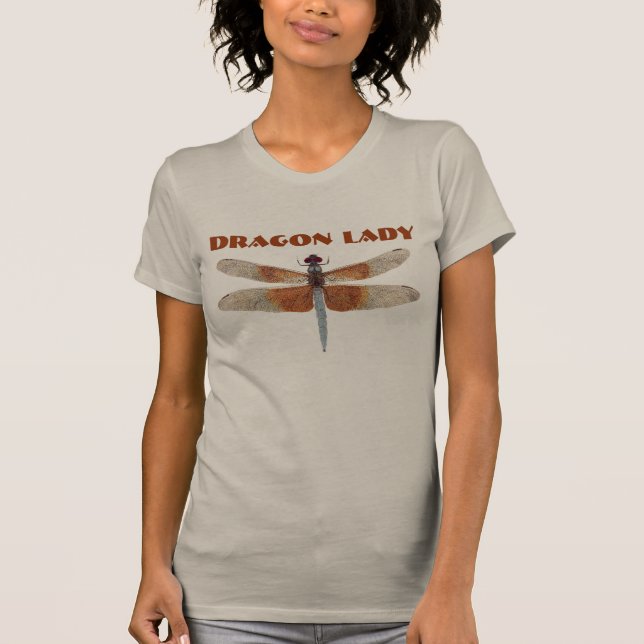 Drache-Dame Dragonfly Art T-Shirt (Vorderseite)