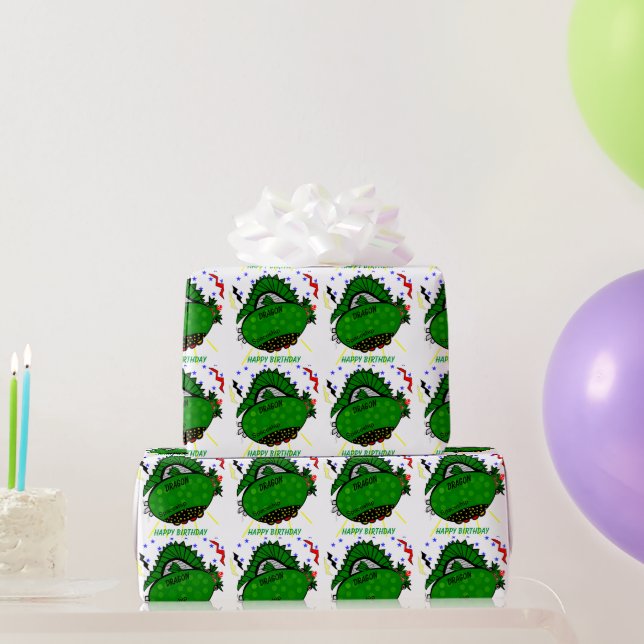 Drache das Wrapping des Raumschiff-Kindergeburtsta Geschenkpapier (Partygeschenke)