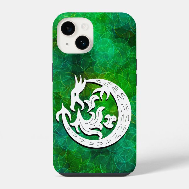 Drache, der Feuer speit iPhone 14 Hülle (Rückseite)