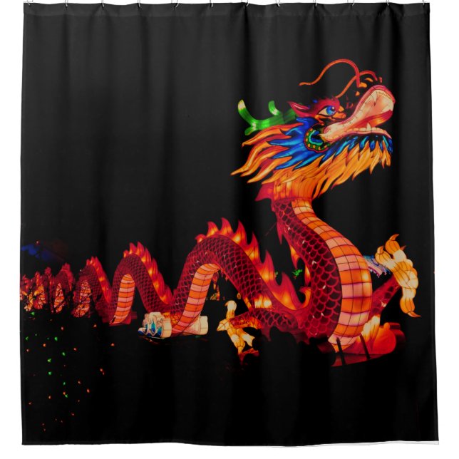 Drache der glühenden Chinesischen Parade Duschvorhang (Vorderseite)