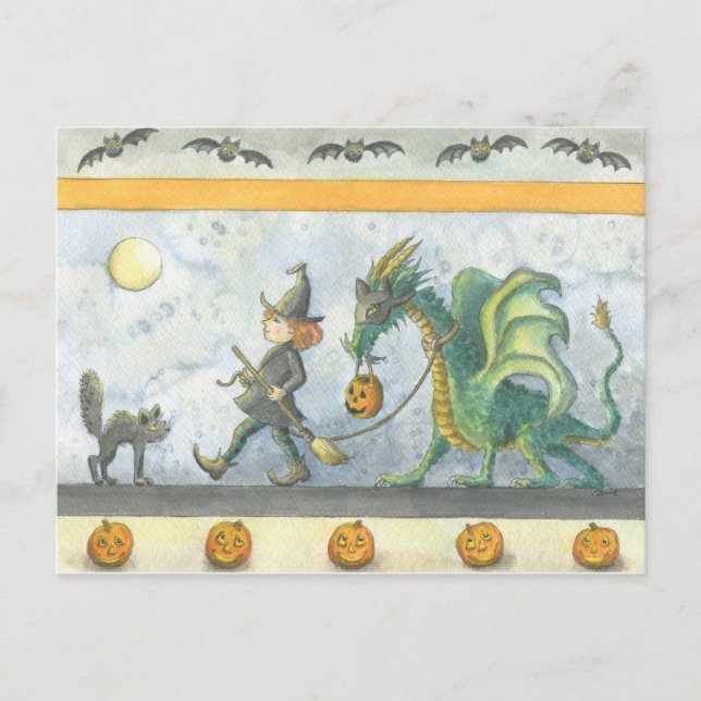 Drache der kleinen Hexe (Postkarte) Postkarte (Vorderseite)