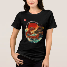 Drache der Krimson Sun Tri-Blend Shirt