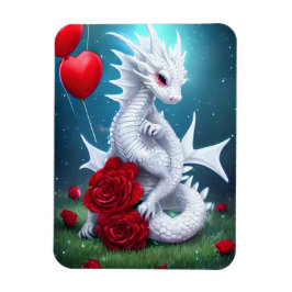 Drache der Liebe White Valentine Magnet
