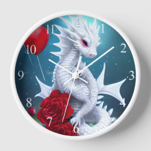Drache der Liebe White Valentine Uhr