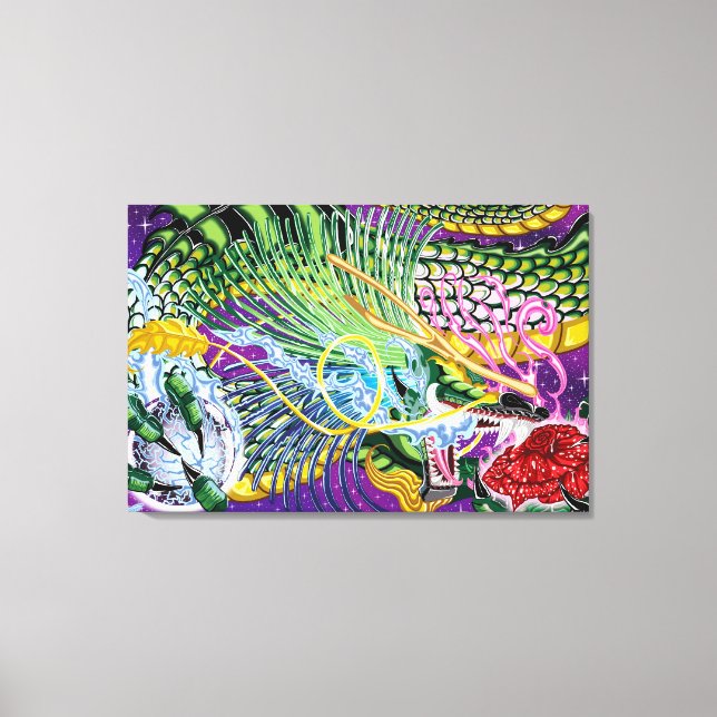 Drache der Rose Stretched Leinwand Art Prints (Vorderseite)