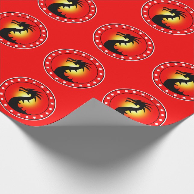 Drache des Jahres Geschenkpapier (Ecke)