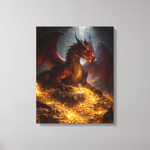 Drache des versteckten Schatzes Leinwanddruck