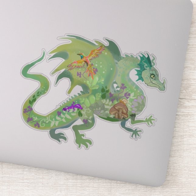 Drache des verzauberten Waldes Aufkleber (Detail)