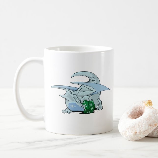 Drache des Weiß-D20 Kaffeetasse (Mit Donut)