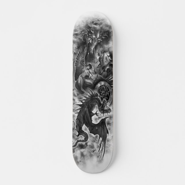 Drache-Engels-Fantasie-Plattform Skateboard (Vorne)