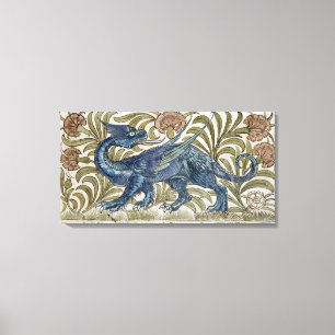 "Drache" Entwurf für eine Fliese (w/c auf Papier) Leinwanddruck