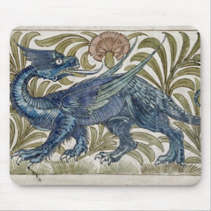 "Drache" Entwurf für eine Fliese (w/c auf Papier) Mousepad