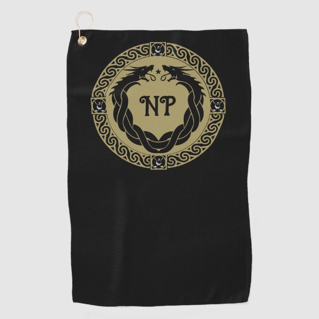 Drache Fabelwesen Golfhandtuch (Vorderseite)