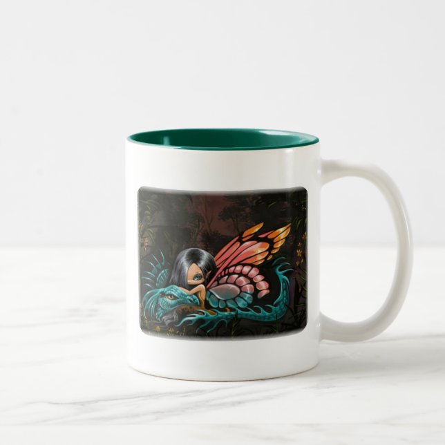 Drache-Fee-Tasse Zweifarbige Tasse (Rechts)