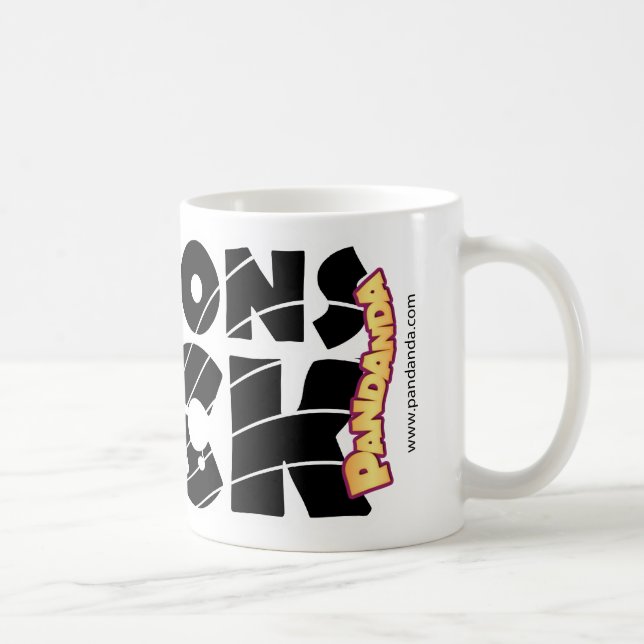 Drache-Felsen-Tasse (schwarzer Text) Kaffeetasse (Rechts)