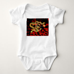 Drache-Feuer auf glücklicher Energie Baby Strampler