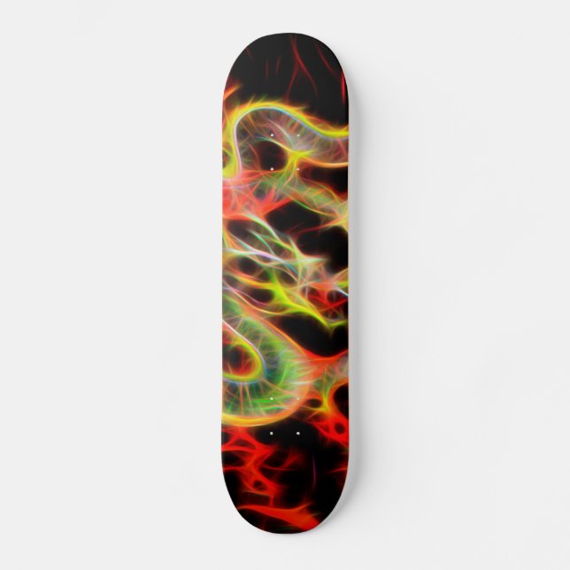 Drache-Feuerdekor auf glücklicher Energie Skateboard (Vorderseite)