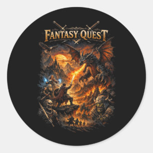 Drache feuers Quest Runder Aufkleber