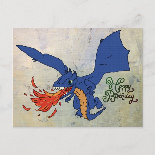 Drache Feuerspezier Postkarte (Vorderseite)