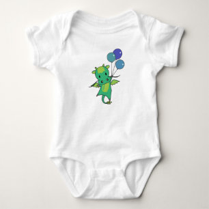Drache fliegt mit Balloons Niedlicher Fantasiedrac Baby Strampler