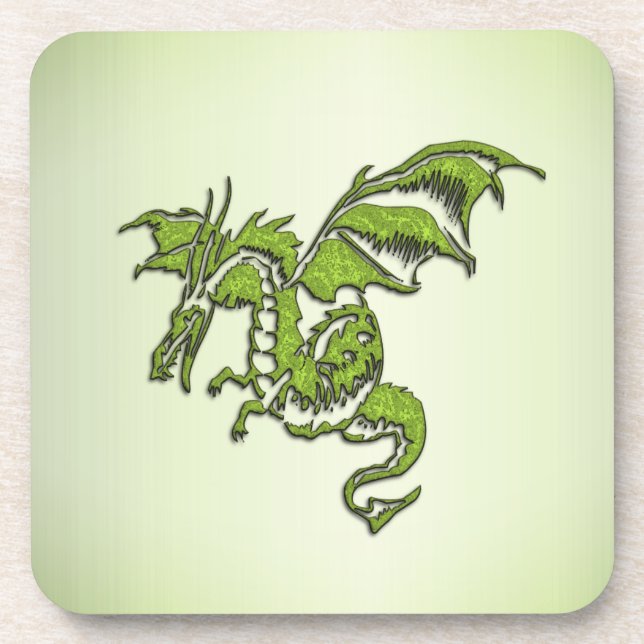 Drache für grüne Kämpfe Getränkeuntersetzer (Vorderseite)
