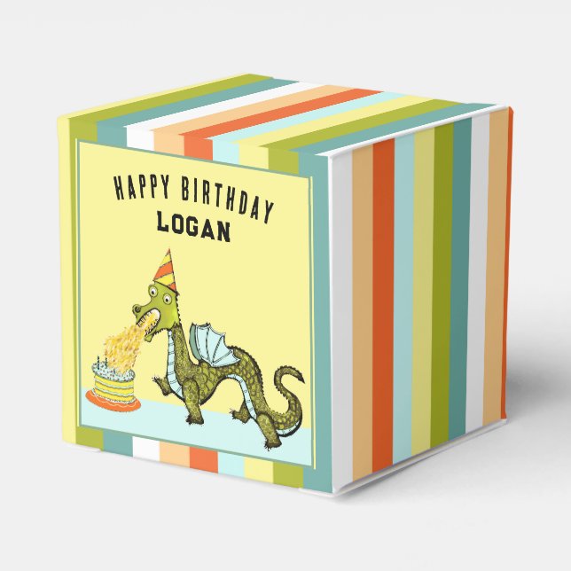 Drache Geburtstag Geschenkschachtel (Rückseite)