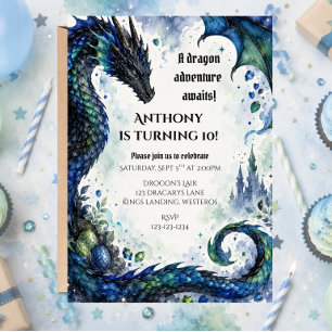 Drache Geburtstagsparty-Einladung Einladung