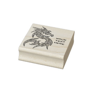 Drache gefüllt mit dem Punkt-Muster - links Gummistempel