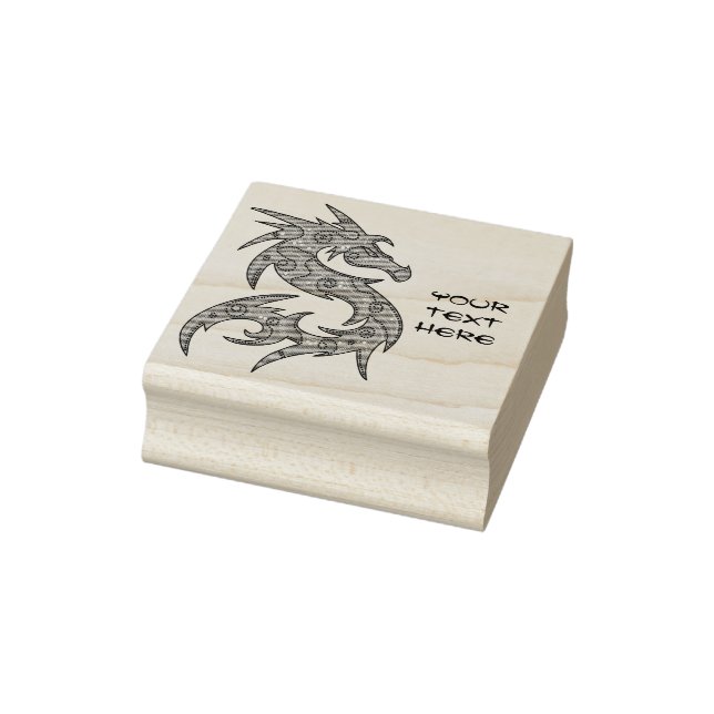 Drache gefüllt mit Punktmuster - links Gummistempel (Stempel)