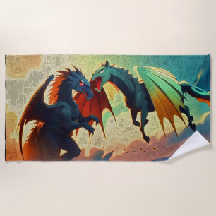 Drache gegen Pegasus Strandtuch