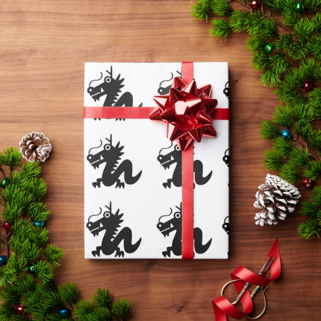 Drache Geschenkpapier (Feiertagsgeschenk)