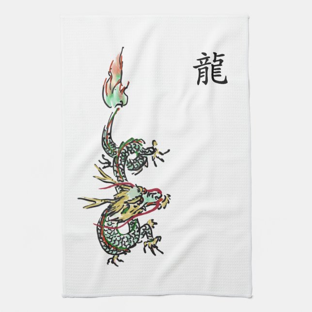Drache-Geschirrtuch Handtuch (Vertikal)