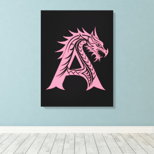 Drache gestalteter Buchstabe A, Drachenalphabet, M Leinwanddruck