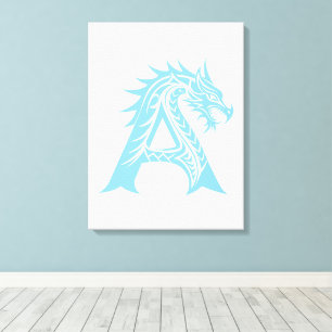 Drache gestalteter Buchstabe A, Drachenalphabet, M Leinwanddruck
