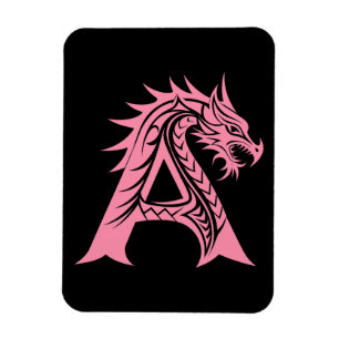 Drache gestalteter Buchstabe A, Drachenalphabet, M Magnet