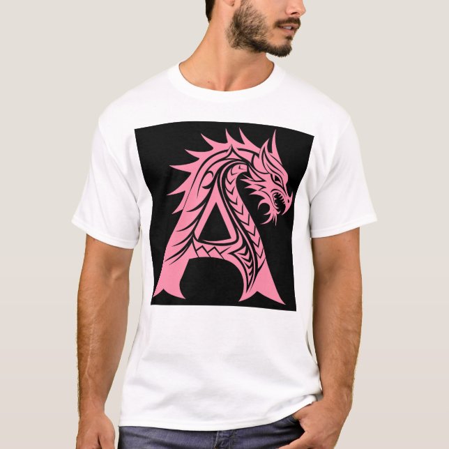 Drache gestalteter Buchstabe A, Drachenalphabet, M T-Shirt (Vorderseite)