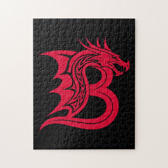 Drache gestalteter Buchstabe B, Drachenalphabet, M (Vertikal)